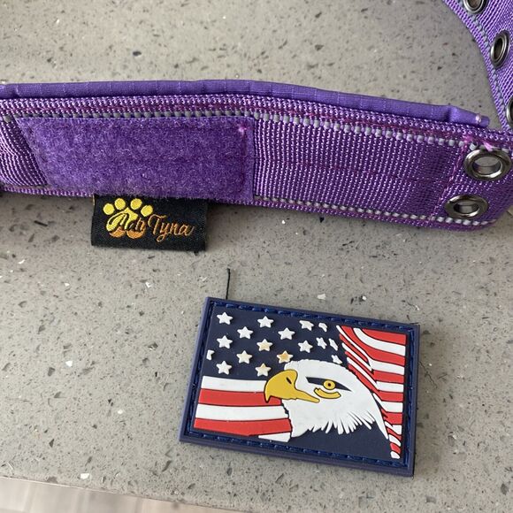 Adi Tyna Tactical Dog Collar-Handle, Heavy Duty Training-Purple/XL - Picture 3 of 4